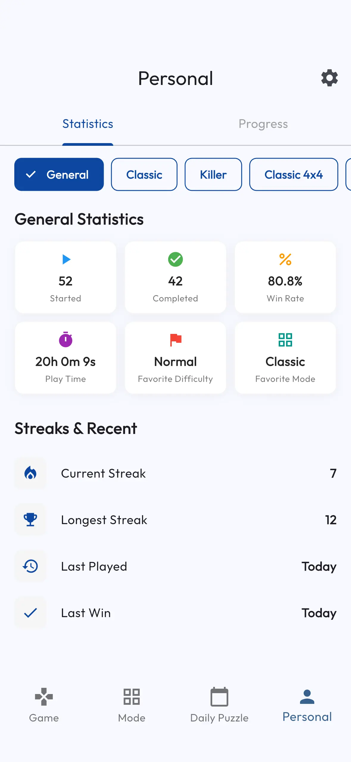 Track Your Progress and Statistics